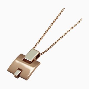 HERMES GP Irene Necklace 51cm Pink Gold/White Ladies