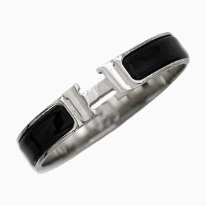 HERMES Armreif Click Crack PM silber schwarz Metallarmband Damen Accessoires Mode