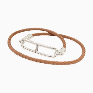 HERMES Bracciale Luli Double Tour T3 Marrone Moda Uomo KM2525