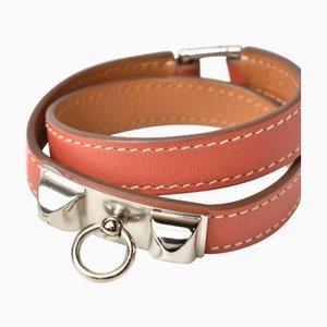 Bangle Bracelet Rival Double Tour Pink Brown Silver from Hermes