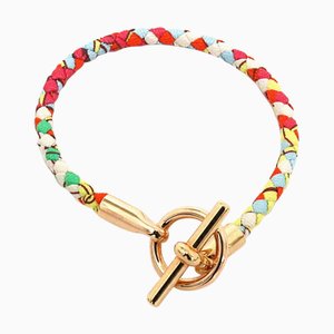 Bracelet Grennan Soie/Gp Multicolor Rose de Hermes