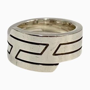 HERMES Vintage Italique Silver 925 Ring Accessory Women's No. 9