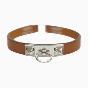 HERMES Leather Bracelet Rival Mini Gold H081181CK37 Size T3 Ladies