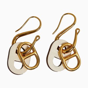 Orecchini Hermes Haut Maillon Chaine D'Ancre da donna placcati in oro, set di 2