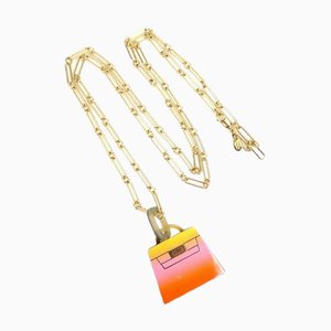 HERMES Halskette Amulett Fusion Kelly GM Büffelhorn mehrfarbig unisex