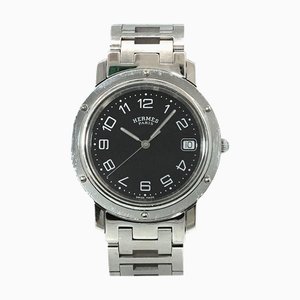 HERMES Clipper CL6 710 Montre Homme Date Cadran Noir Quartz