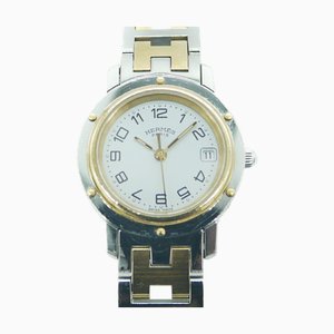 HERMES Clipper Watch CL4.220 Quartz Blanc Cadran Dames Y03005