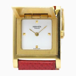 HERMES Medor Gold Plated Leather Quartz Ladies Watch BF560311