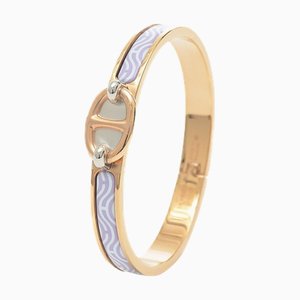 HERMES Mini Click Chaine d'Ancre PM Emaille Armband Hypno/Rosa Gold