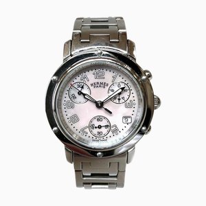 HERMES Clipper Nacre Chronograph CL1.310 Quartz Watch Ladies