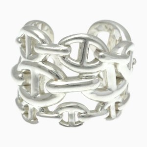 Large Silver Chain Dancre Enchainee Ring from Hermes