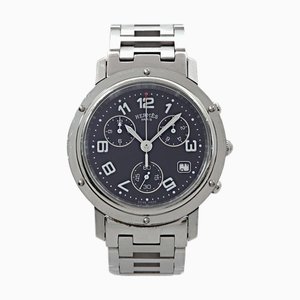 HERMES Clipper Chronograph CL1.910 Men's Watch Date Black Dial Quartz