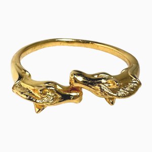 Goldener Vintage Cheval Horse Armreif von Hermes
