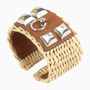 Coryedosian Medor Picnic Bangle in Leather & Metal from Hermes