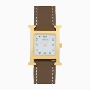 Leather & Quartz Watch from Hermes
