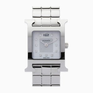 H Diamond Quartz Shell Dial Watch from Hermes