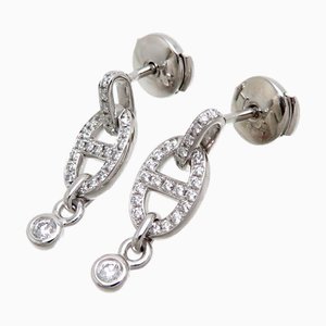 Hermes 0.39Ct Diamond Chaine D'Ancre Drop Women's Earrings 750 White Gold, Set of 2