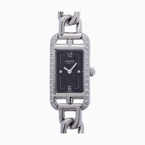 HERMES Nantucket PM 29mm Diamant NA2.133 Damenuhr Quarz marineblaues Zifferblatt