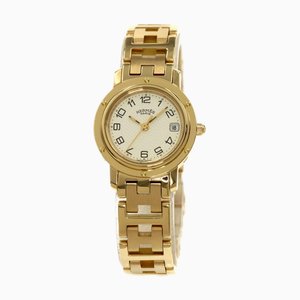 HERMES CL4.285 Clipper Watch K18 Yellow Gold K18YG Women's