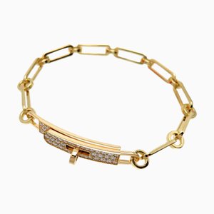 HERMES 750YG Diamond Kelly Chain Women's Bracelet 750 Yellow Gold
