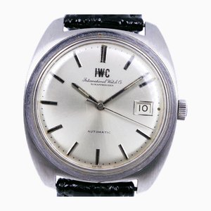 Reloj automático para hombre con esfera plateada de acero inoxidable de IWC