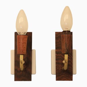 Mid-Century Rosewood Wall Lamps, Set of 2