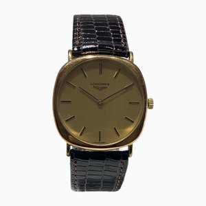 Handaufzug Uhr mit goldenem Zifferblatt von Longines