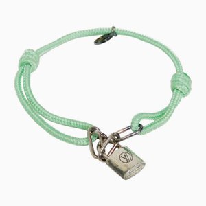 Silbernes Lockit Vorhängeschloss Virgil Abloh Green LV Circle Celadon Armband von Louis Vuitton