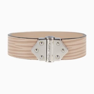 Brasserie Spirit Bracelet in Leather Beige Series with Silver & Metal Fittings by Louis Vuitton