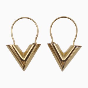 Aretes de aro Essential V en metal dorado de Louis Vuitton