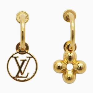 Bookle Dreille Blooming Earrings Gold M64859 Lv Circle Monogram Flower by Louis Vuitton