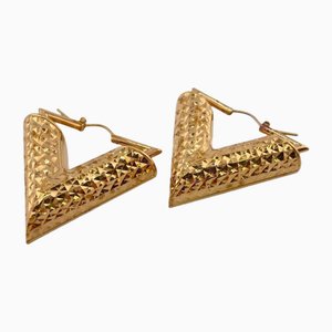 Book De Reuil Essential V Guilloche Gold Earrings by Louis Vuitton, Set of 2
