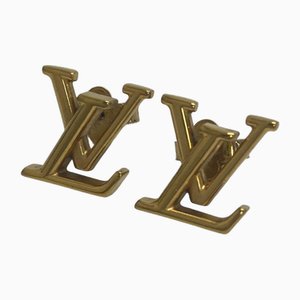 Aretes LV icónicos de oro de Louis Vuitton. Juego de 2