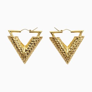 Brooke Dreil Essential V Earrings in Gold Metal by Louis Vuitton, Set of 2