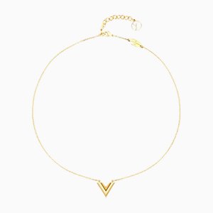 Essential Monogram Gold Necklace LV by Louis Vuitton