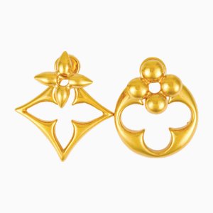 LV Flower Gram Metal Earrings by Louis Vuitton, Set of 2