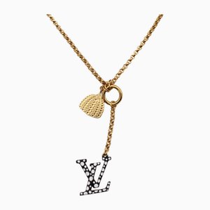 Collana LV X Yk Collier Iconic Infinity Dot Yayoi Kusama in metallo dorato e nero Viton di Louis Vuitton