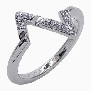 Diamond LV Vault Upside Down White Gold Ring by Louis Vuitton