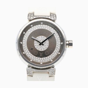 Tambour Uhr aus Edelstahl von Louis Vuitton