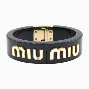 Black White Plex Metal Bracelet from Miu Miu