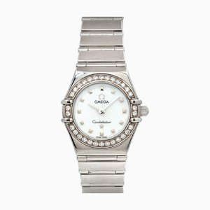 OMEGA Constellation Mini My Choice 1465.71 Diamond Bezel orologio da donna quadrante bianco conchiglia al quarzo