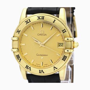 OMEGAPolished Constellation 18K Gold Quartz Mens Watch 1112.10 BF561044