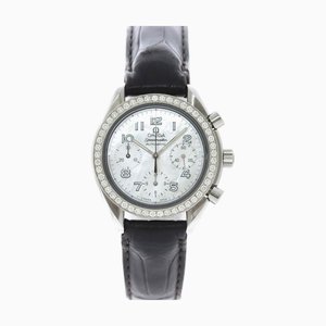 OMEGA Speedmaster Bezel Diamond 3815 70 56 Orologio da donna cronografo bianco conchiglia quadrante carica automatica