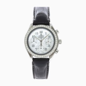 Reloj OMEGA Speedmaster Bezel Diamond 3815 70 56 Cronógrafo para mujer, esfera blanca, cuerda automática
