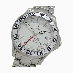OMEGA Seamaster 2538.20 orologio da uomo 300m GMT cronometro data carica automatica AT acciaio inossidabile argento bianco lucido