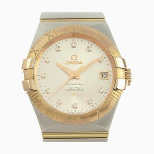 OMEGA Constellation Watch 11P Diamond 123.20.35.20.52.001 Edelstahl x K18 Rotgold Automatikaufzug Analoganzeige Silbernes Zifferblatt Herren