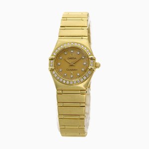 OMEGA Constellation Bezel Diamond Watch K18 oro giallo K18YG Ladies