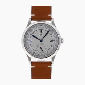 Leather Watch Manual Winding Watch in Silver Dial from Omega