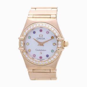 OMEGA Constellation Mini Iris 1160.79.00 Lunetta Diamond Multi Stone K18RG Rose Gold Ladies 39323