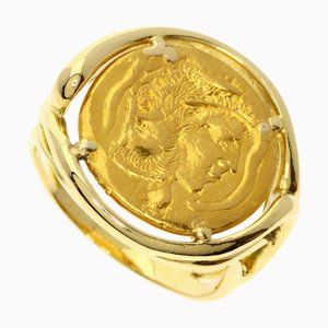 PIAGET Hans Erni Coin Ring K18 Yellow Gold/K24YG Women's